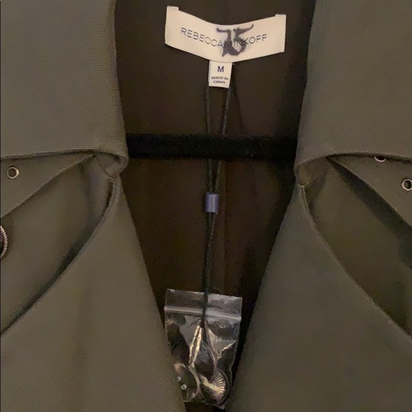 Rebecca Minkoff Army green trench coat w/grommets - Picture 2 of 9